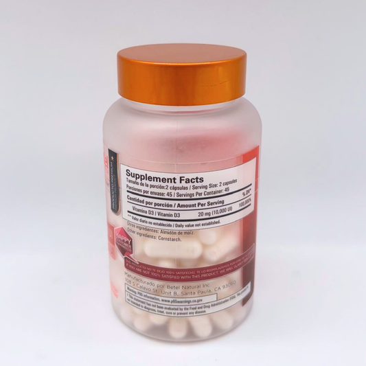 BETEL NAT. VITAMINA D3 10,000 U 90 CAP