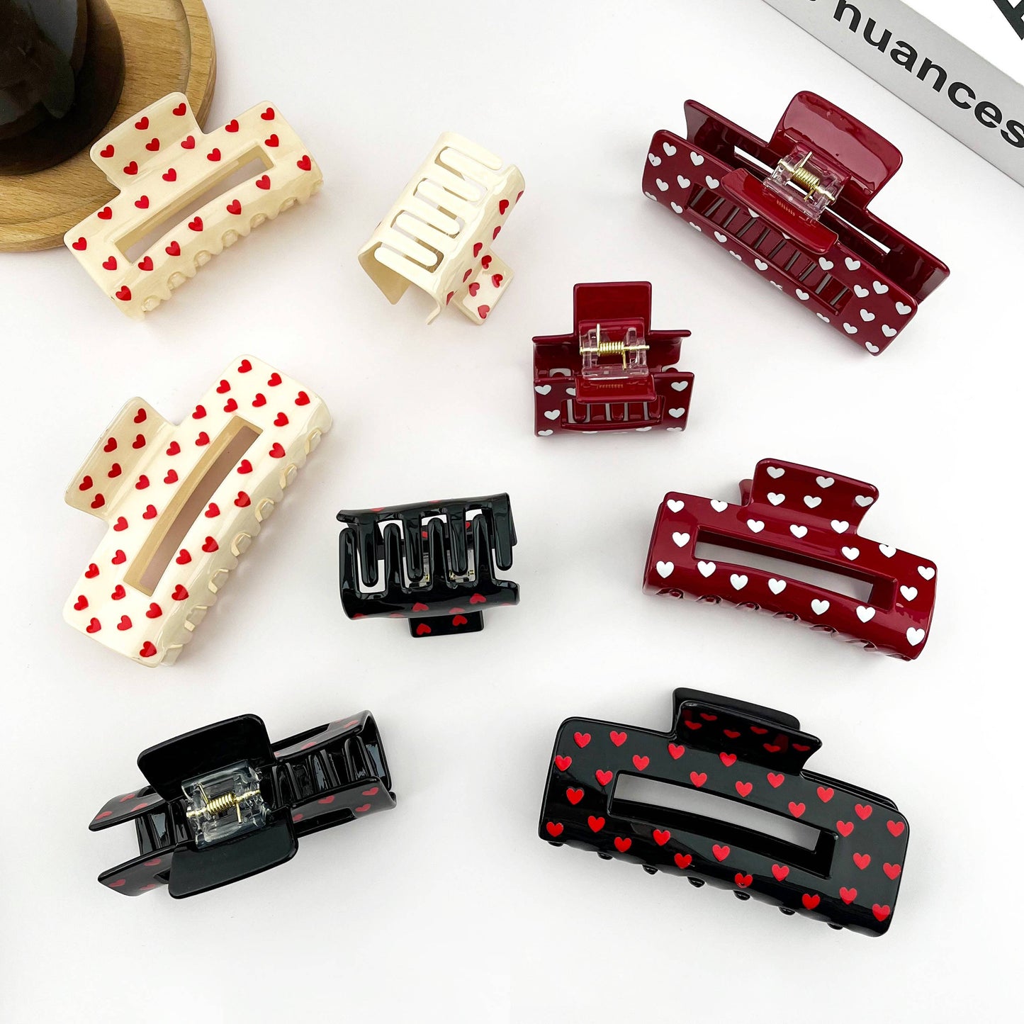 Square Heart Hair Claw Clip, Valentine’s Day Hair Accessory