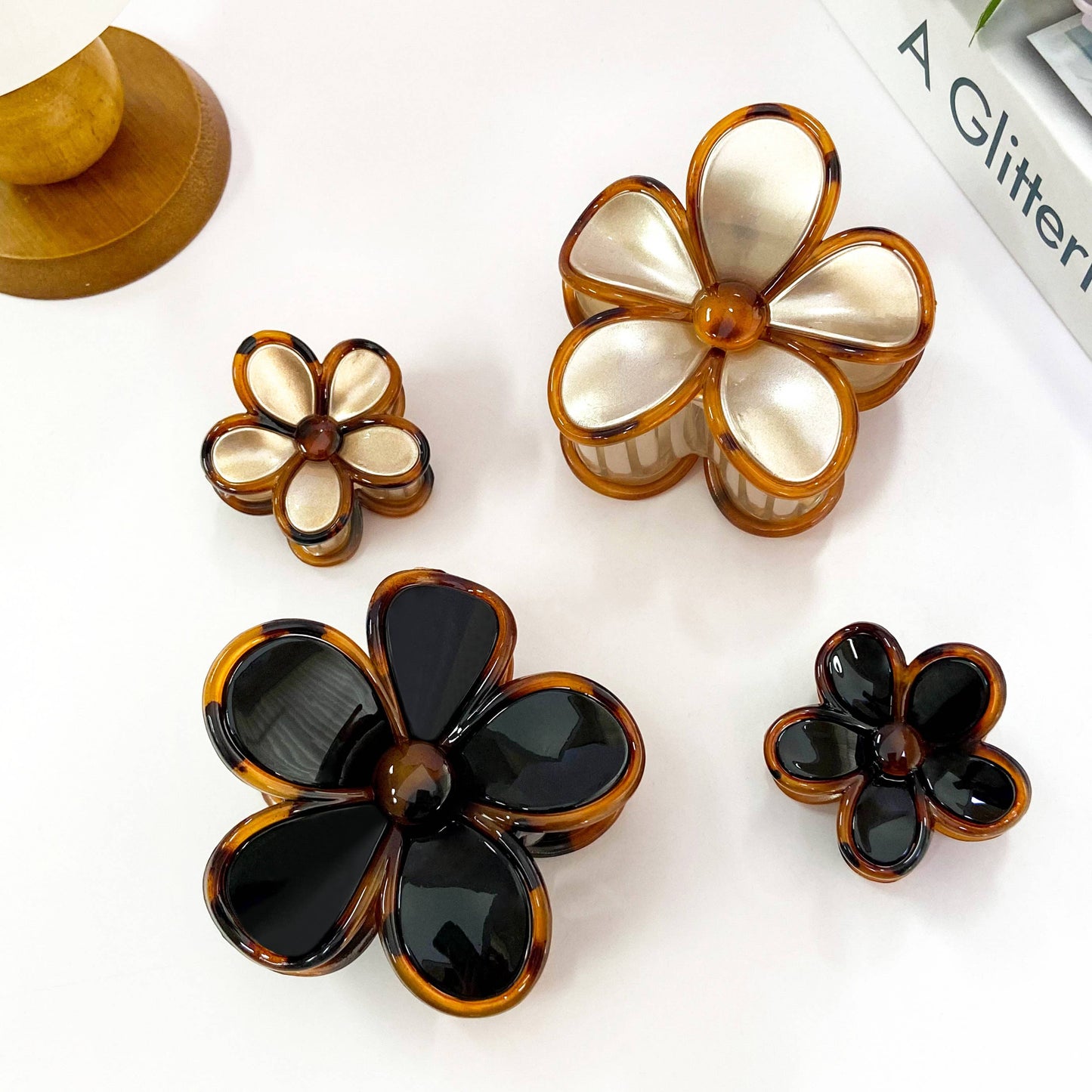 TORTOISESHELL FLOWER HAIR CLIP