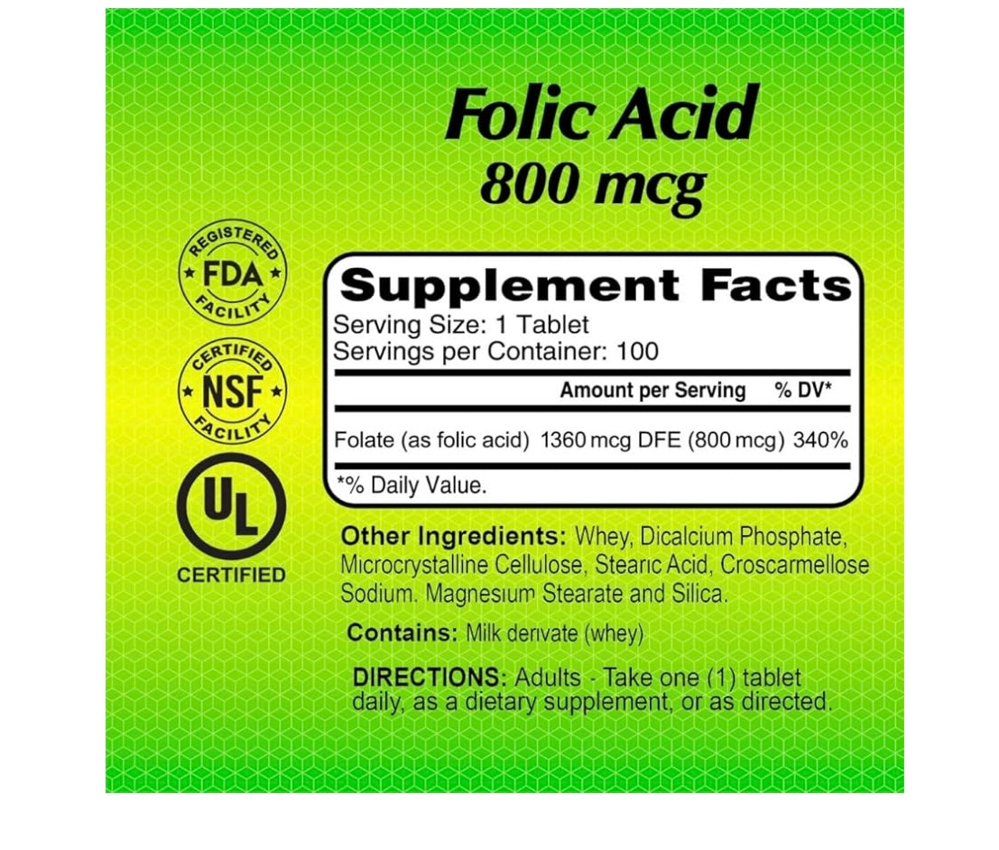 ALFA FOLIC ACID 800 MG 100 TB