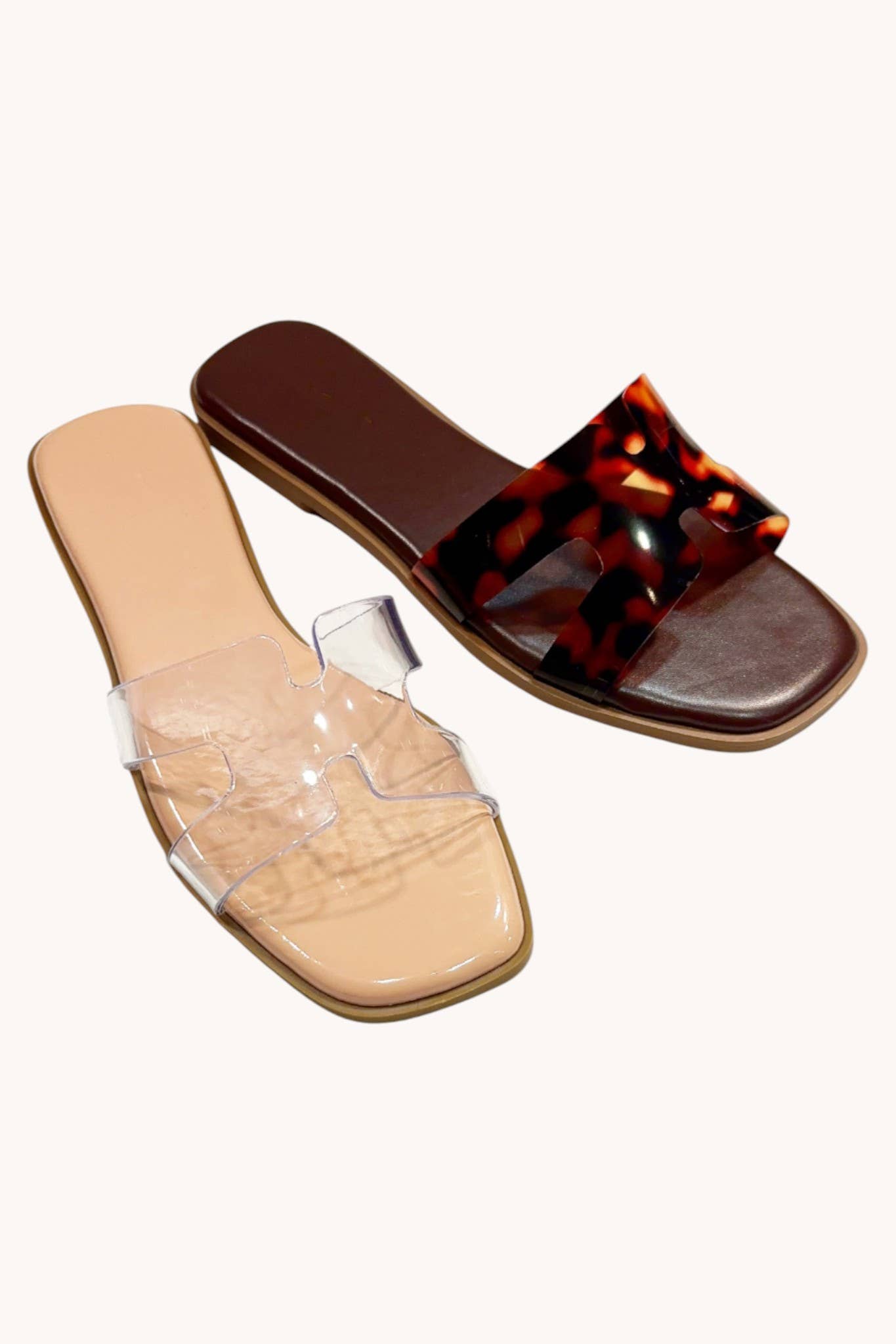 CONCEPT-97 MODERN VIBRANT JELLY STRAP SLIDE FLAT SANDALS