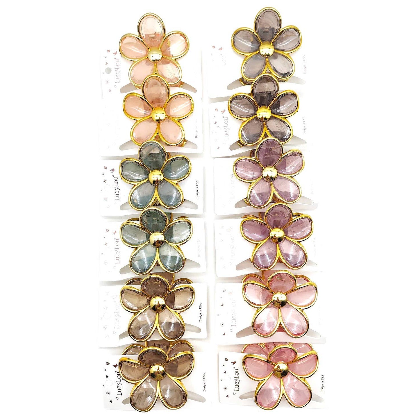 12pk Colorful Daisy Flower Hair Jaw Claw Ciip