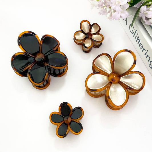 TORTOISESHELL FLOWER HAIR CLIP