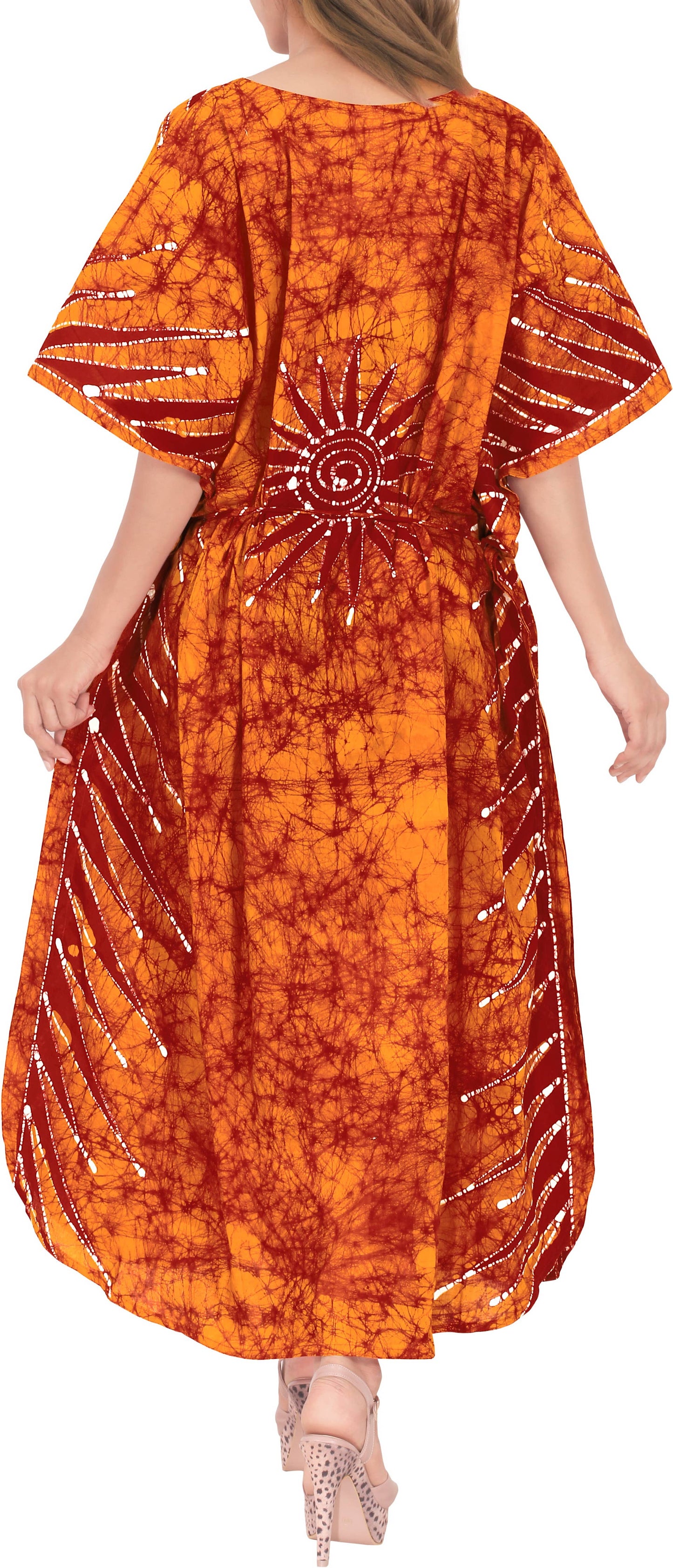 HAPPY BAY Women Fit Caftan Maxi 1X-2X Orange, Spikes