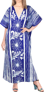 LA LEELA Women's Loose Batik Caftan Evening Gown 135431