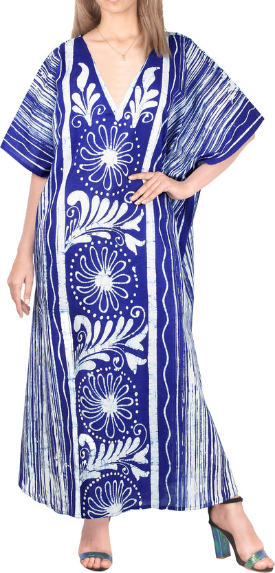 LA LEELA Women's Loose Batik Caftan Evening Gown 135431