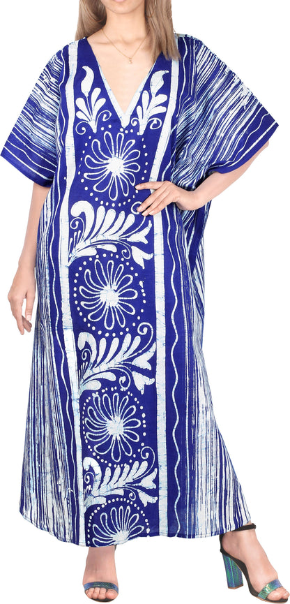 LA LEELA Women's Loose Batik Caftan Evening Gown 135431