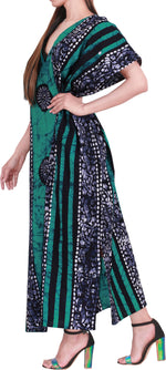 LA LEELA Women's Caftan Maxi Robe 3X-4X Sea Green-A30