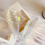 IRIDESCENT FISHBONE CLAW CLIP