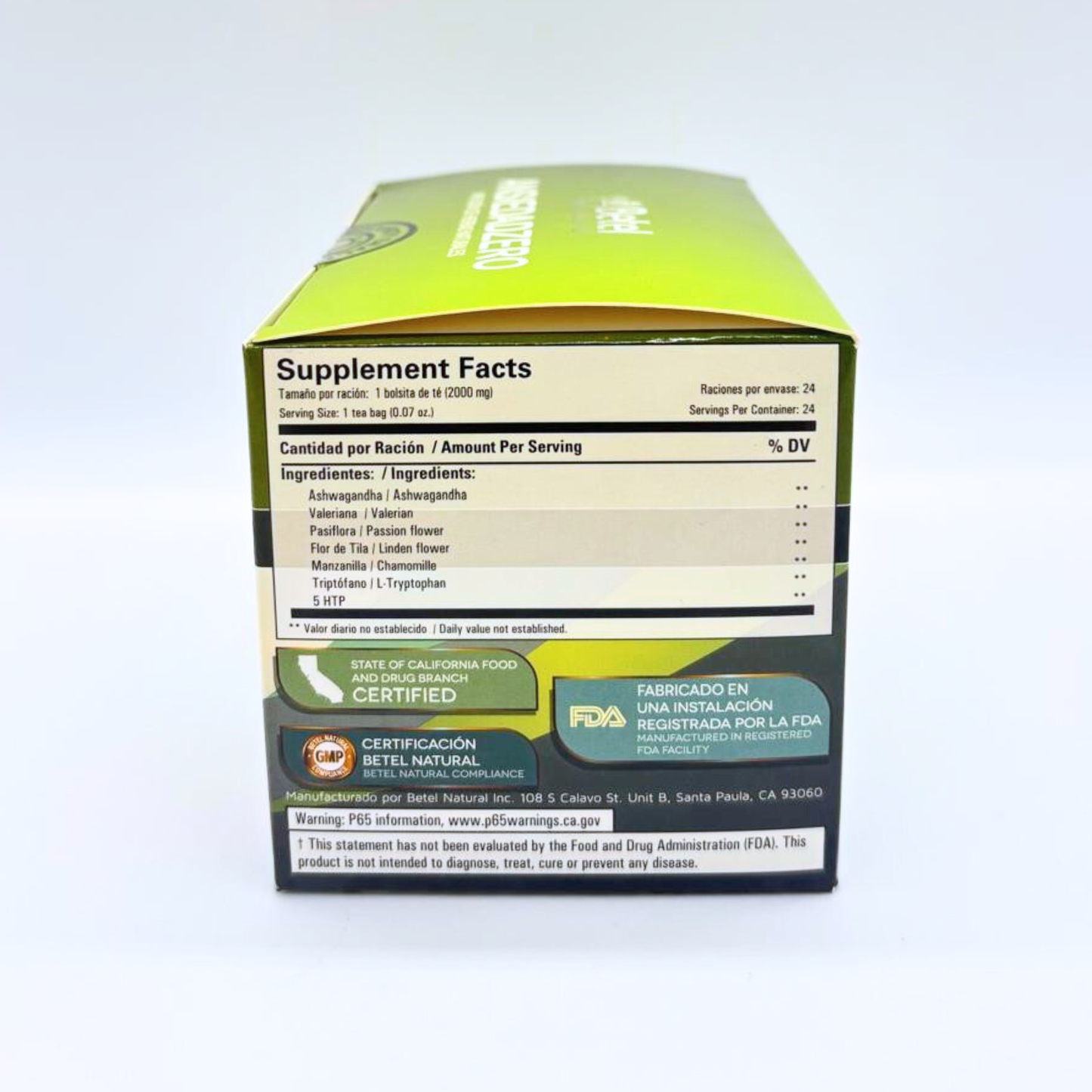 BETEL NATURAL INFUSION ANSIEDAD ZERO 24 BAG