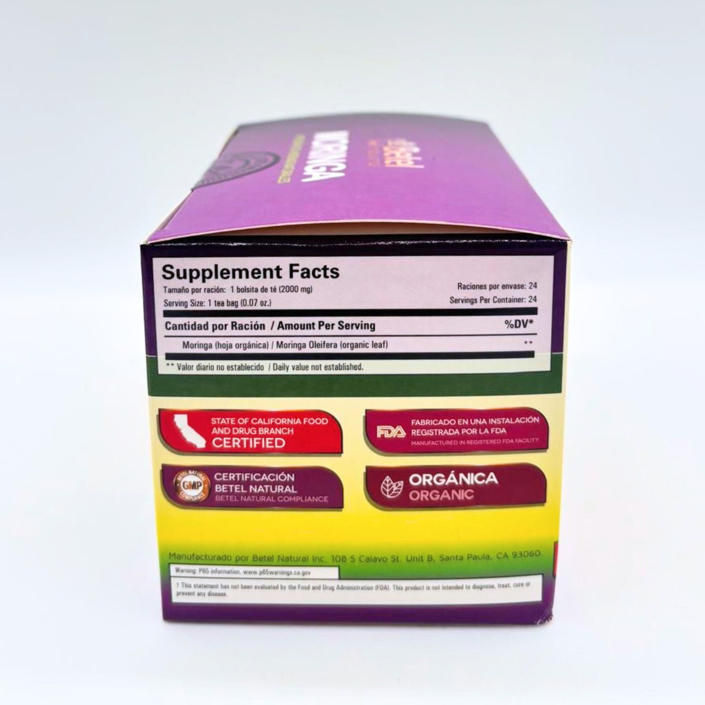 BETEL INFUSION MORINGA , 24 BOLSAS