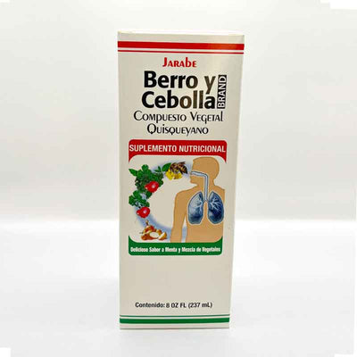SYRUP BERRO Y CEBOLLA  COMPUESTO VEGETAL QUISQUEYANO8 OZ