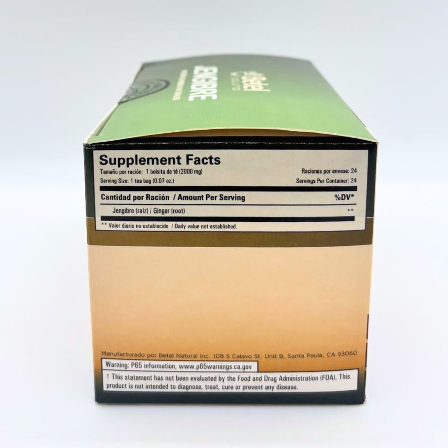 BETEL INFUSION JENGIBRE , 24 BOLSAS