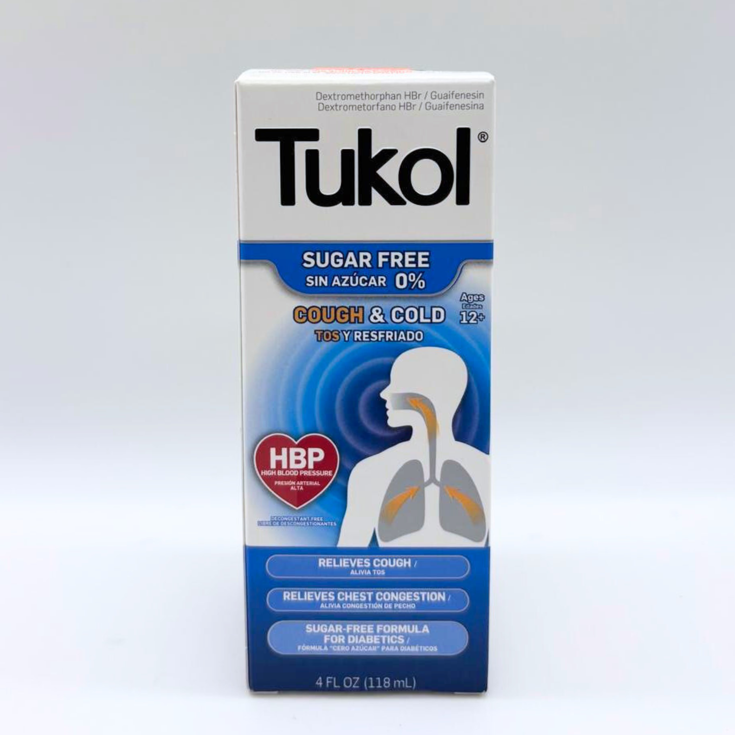 TUKOL COUGH & COLD SUGAR FREE 4 OZ