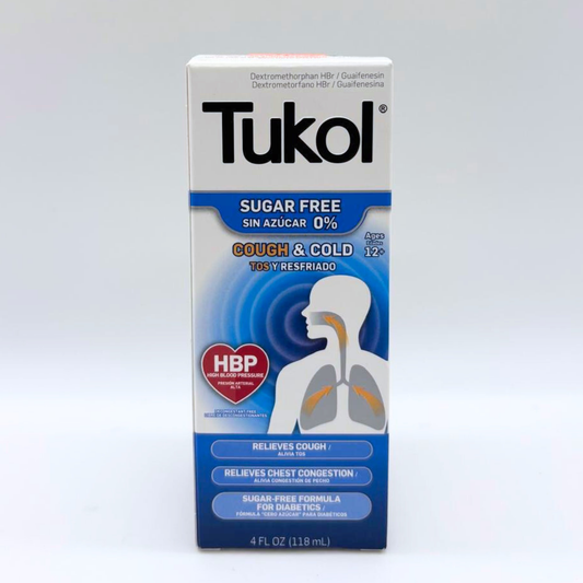 TUKOL COUGH & COLD SUGAR FREE 4 OZ