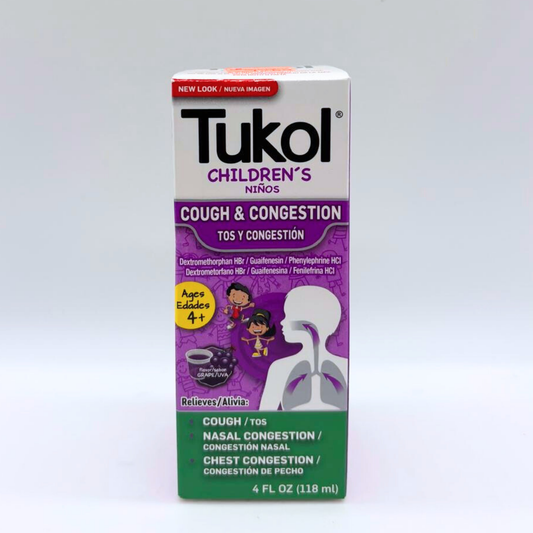 TUKOL COUGH & CONGESTION CHILDRENS GRAPE 4+ 4 OZ