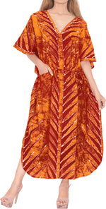HAPPY BAY Women Fit Caftan Maxi 1X-2X Orange, Spikes