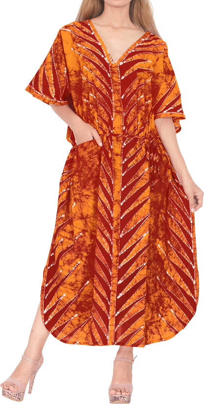 HAPPY BAY Women Fit Caftan Maxi 1X-2X Orange, Spikes