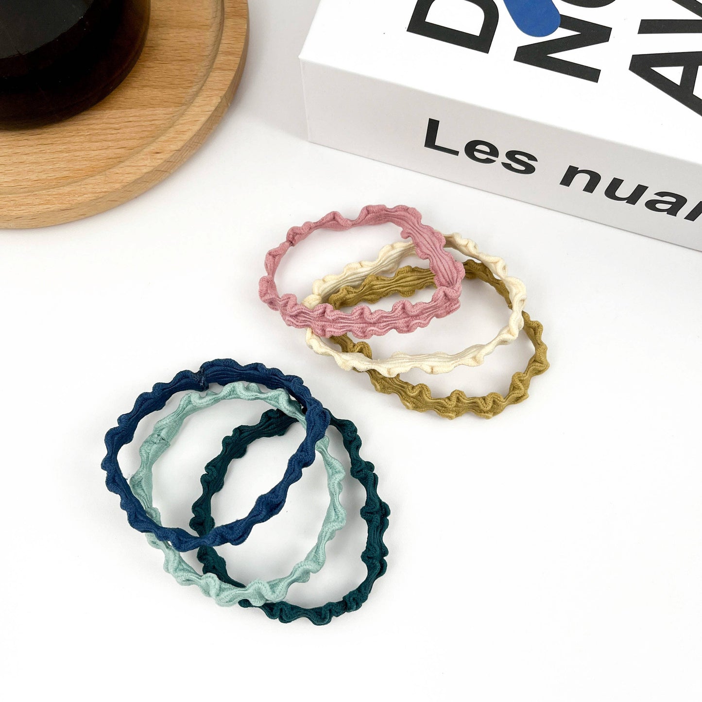 3PCS Colorful Wave Hair Tie,High Elastic Hair Band Set