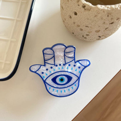 Hamsa Hand & Heart Evil Eye Design Hair Clip