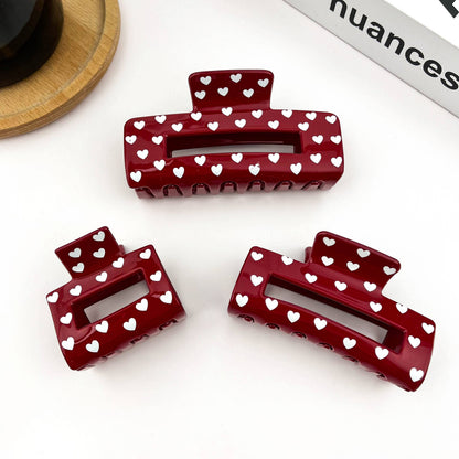 Square Heart Hair Claw Clip, Valentine’s Day Hair Accessory