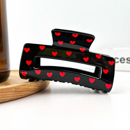 Square Heart Hair Claw Clip, Valentine’s Day Hair Accessory