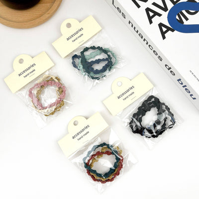 3PCS Colorful Wave Hair Tie,High Elastic Hair Band Set