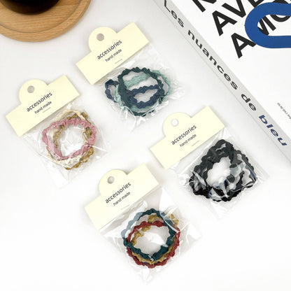 3PCS Colorful Wave Hair Tie,High Elastic Hair Band Set