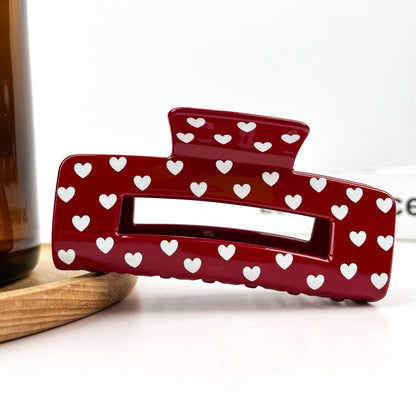Square Heart Hair Claw Clip, Valentine’s Day Hair Accessory