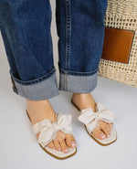 ZAIN-1 RIBBON DECOR ON X SHAPE CUT OUT BAND SANDAL