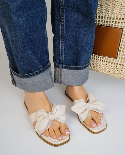 ZAIN-1 RIBBON DECOR ON X SHAPE CUT OUT BAND SANDAL