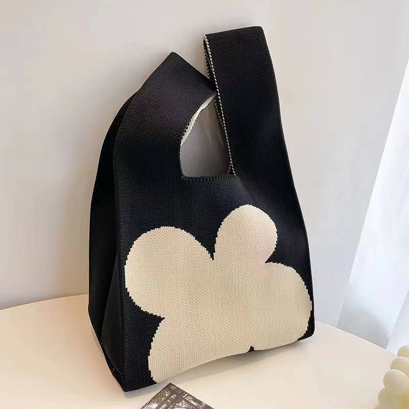 Handmade Knit Handbag for Women Mini Knot Casual Wrist Bag