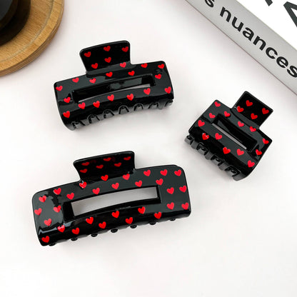 Square Heart Hair Claw Clip, Valentine’s Day Hair Accessory