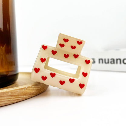 Square Heart Hair Claw Clip, Valentine’s Day Hair Accessory