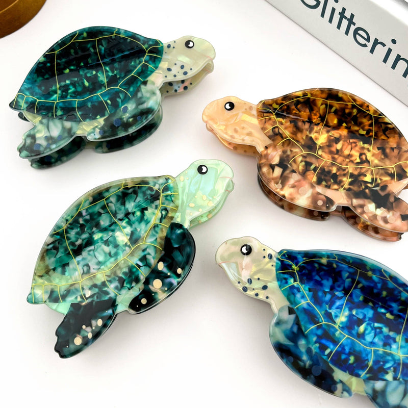 Sea Turtle Hair Claw Clip, Ocean-Inspired Hair Accessory