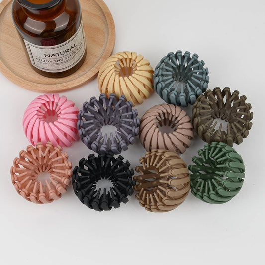 EXPANDABLE MATTE HAIR TIE/ BUN NEST HAIR HOLDER