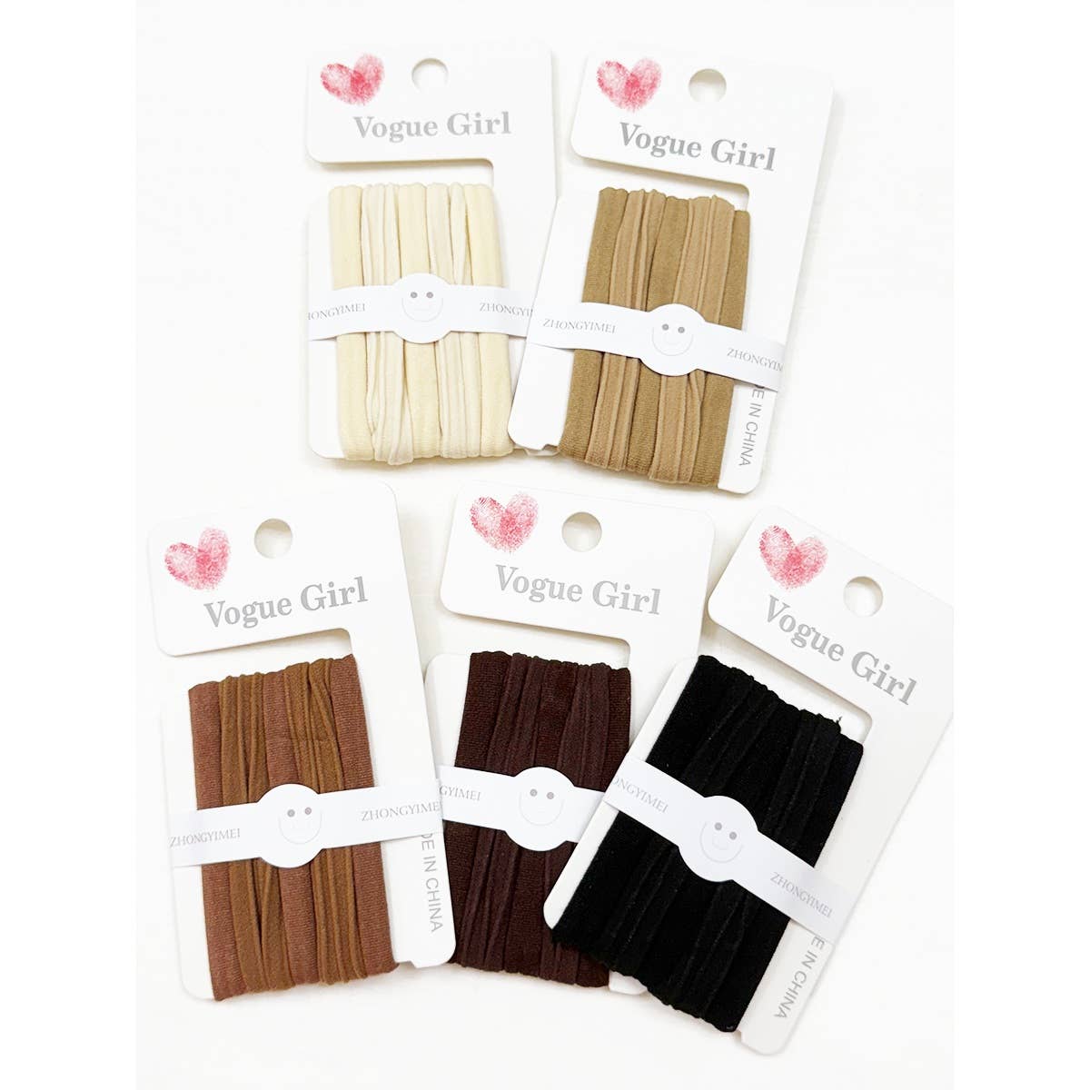 Neutral Shade Seamless Ponytail Mixed Hair Ties