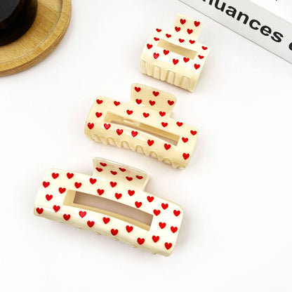 Square Heart Hair Claw Clip, Valentine’s Day Hair Accessory