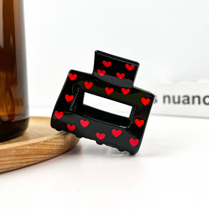 Square Heart Hair Claw Clip, Valentine’s Day Hair Accessory