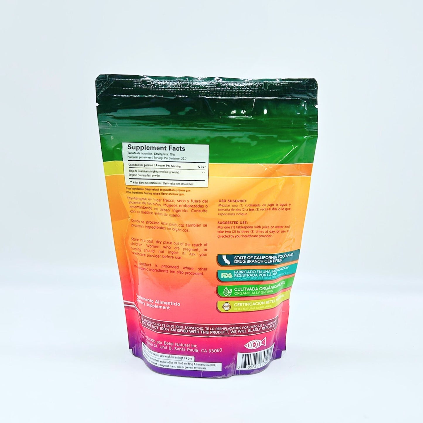Guanábana natural de betel, 8 oz