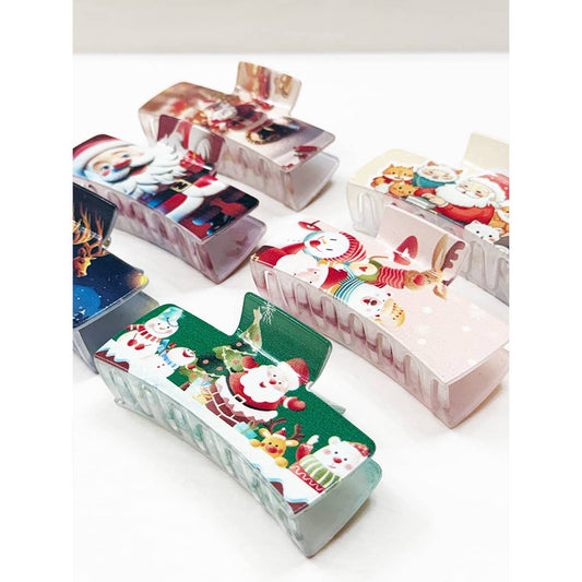Christmas Vintage Design Rectangle Hair Claw