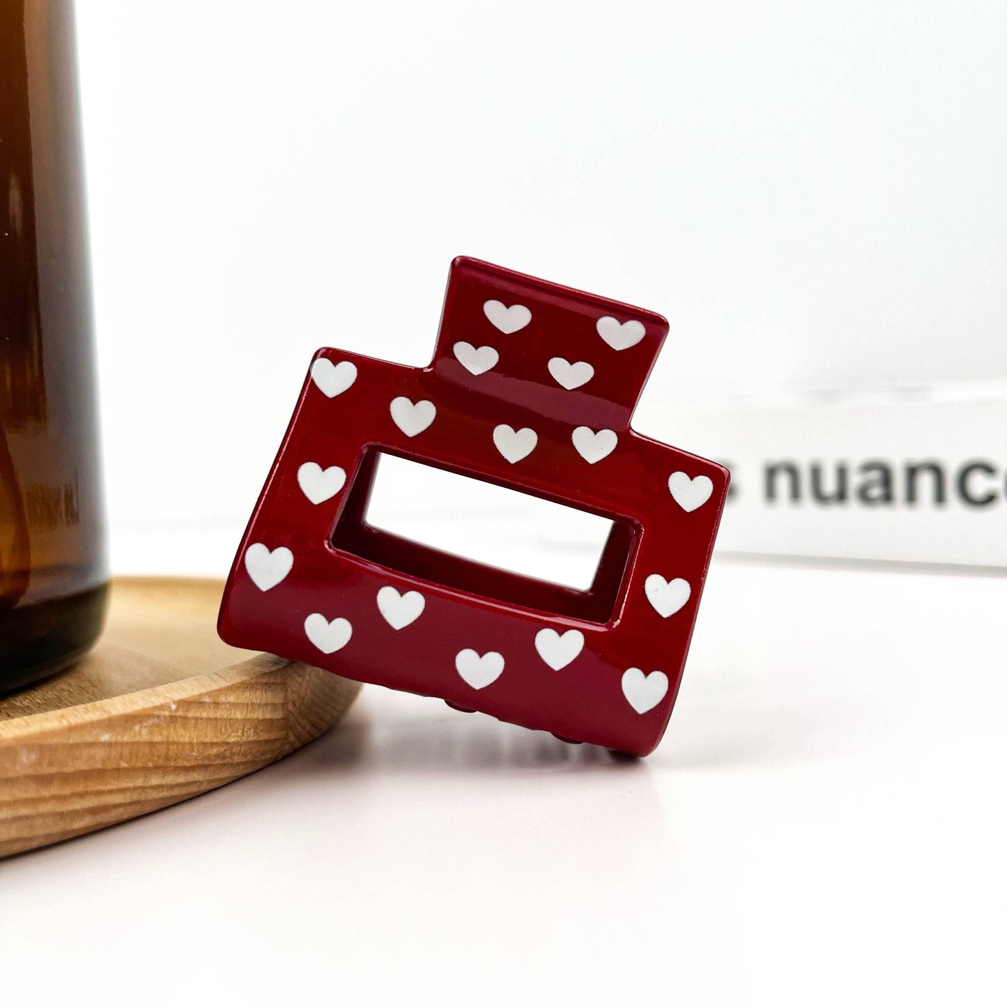 Square Heart Hair Claw Clip, Valentine’s Day Hair Accessory