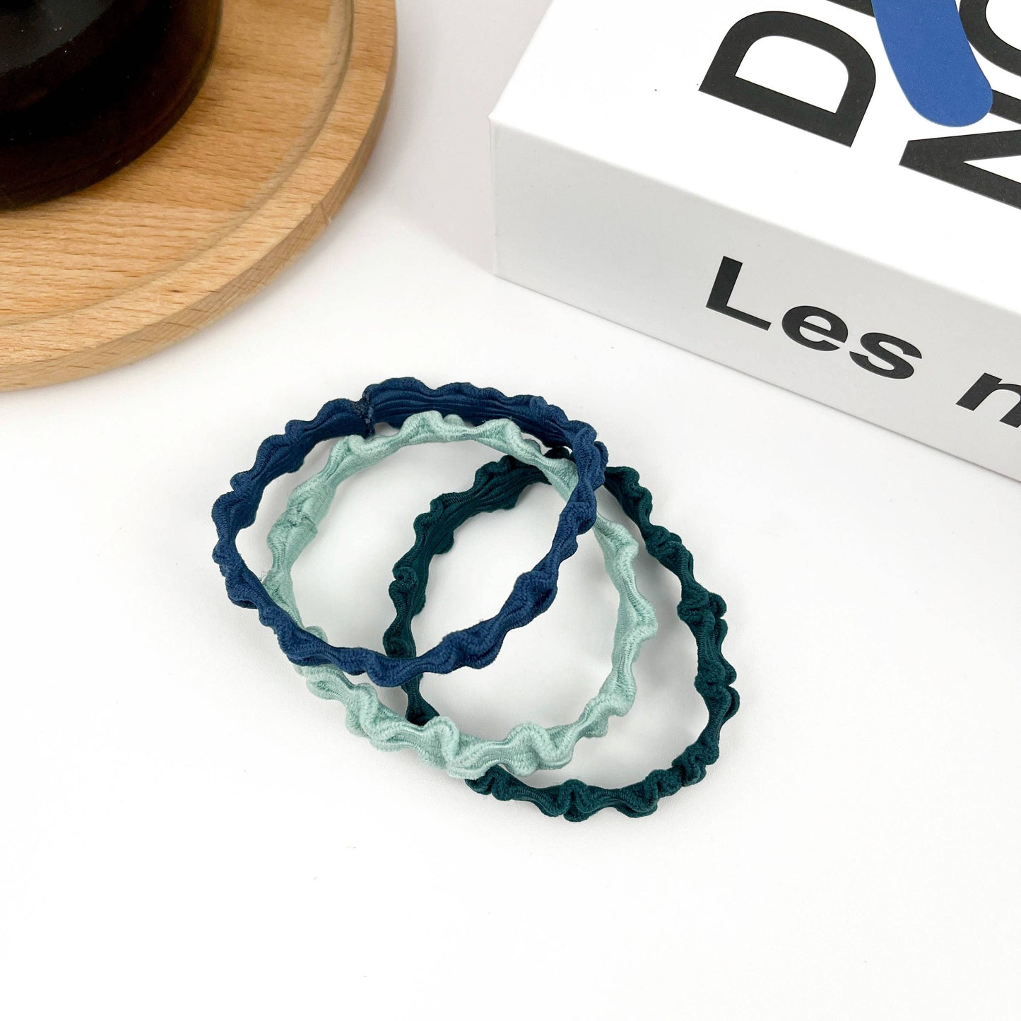 3PCS Colorful Wave Hair Tie,High Elastic Hair Band Set