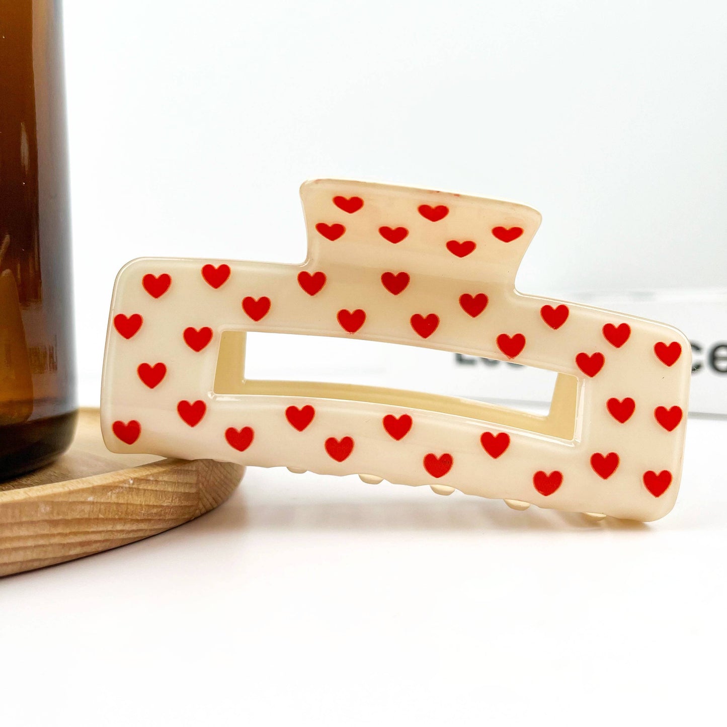 Square Heart Hair Claw Clip, Valentine’s Day Hair Accessory
