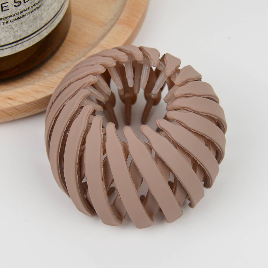 EXPANDABLE MATTE HAIR TIE/ BUN NEST HAIR HOLDER