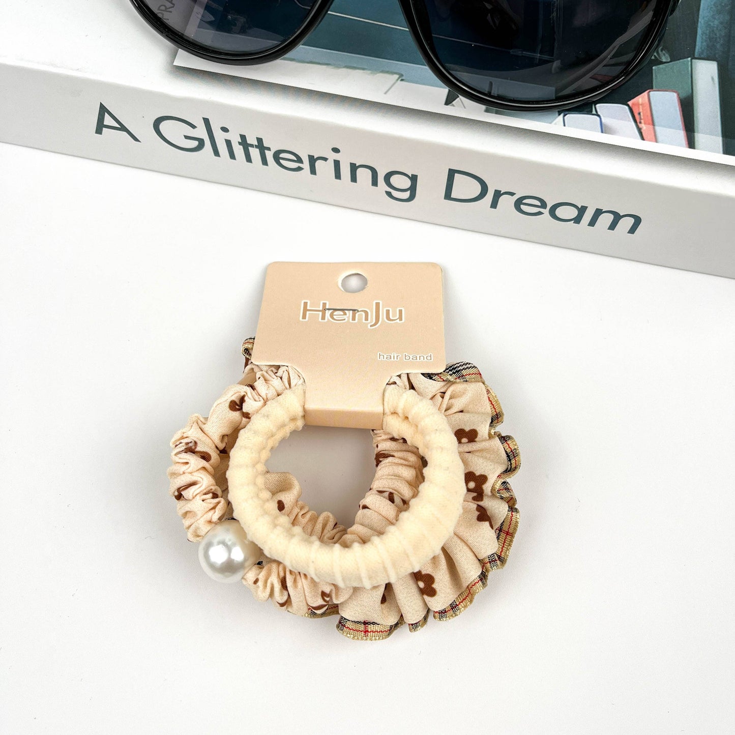 4pcs Brown Gentle Hair Tie Set, Autumn And Winter Hair Band