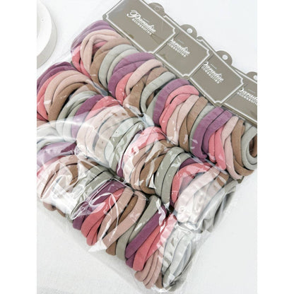 Dusty Color Shades Multicolor Elastic Hair Tie Set
