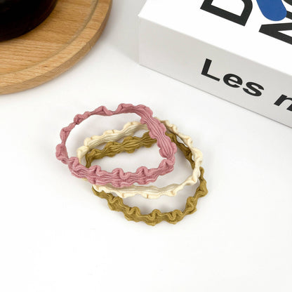 3PCS Colorful Wave Hair Tie,High Elastic Hair Band Set