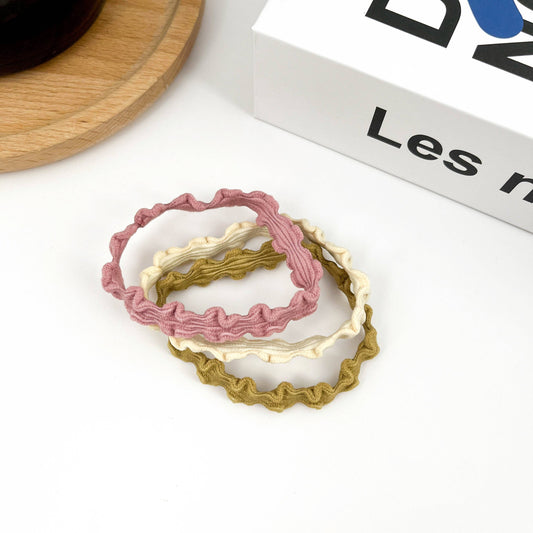 3PCS Colorful Wave Hair Tie,High Elastic Hair Band Set