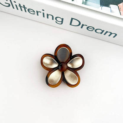 TORTOISESHELL FLOWER HAIR CLIP